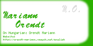 mariann orendt business card